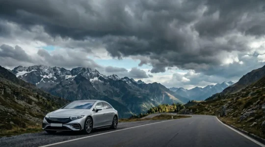 Voiture protégée contre les intempéries naturelles extrêmes en Suisse